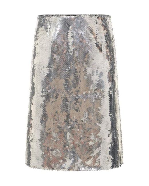 16Arlington White Sequined Midi Skirt