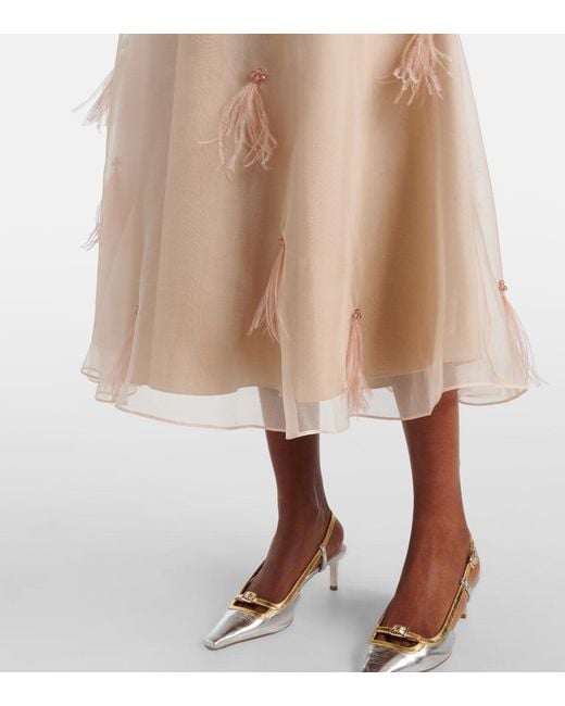 Dorothee Schumacher Natural Organza Midi Skirt
