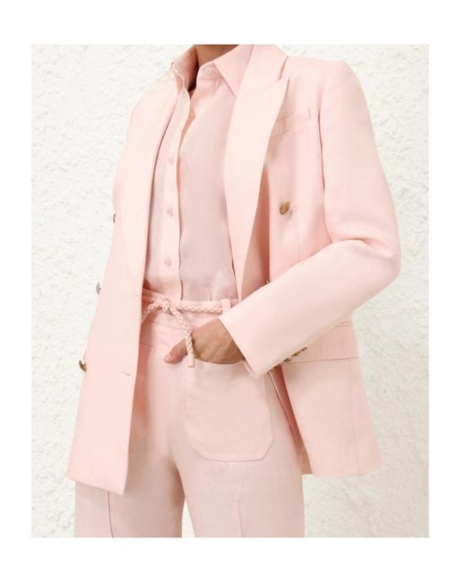 Zimmermann Pink Crush Double Breasted Jacket