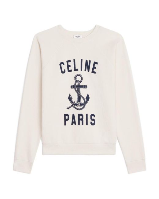 Céline White Anchor Sweater