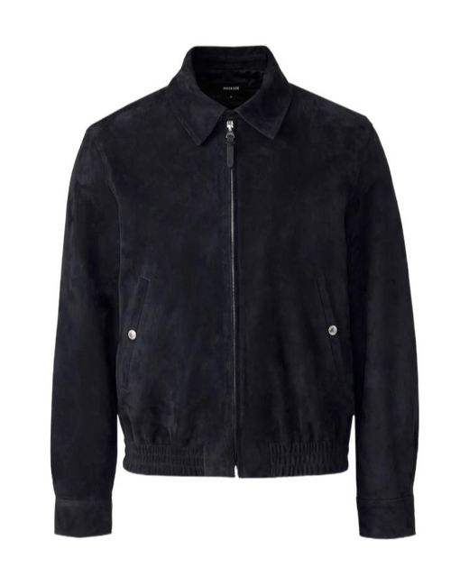 Mackage Blue Giovanni Su Suede Bomber Jacket for men