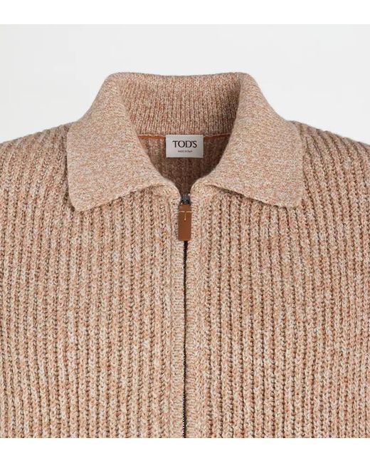 Tod's Brown Long-Sleeved Cardigan for men