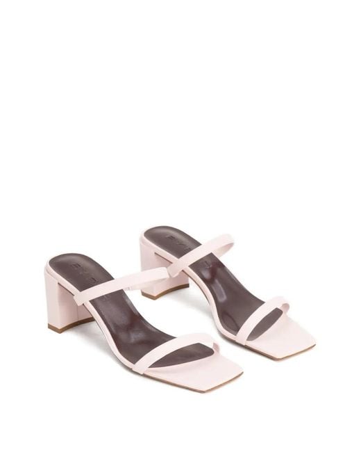 By Far White Square-Toe Double-Strap Sandals
