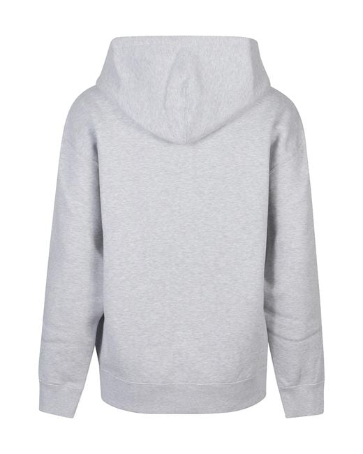Jil Sander Gray Logo Printed Drawstring Hoodie
