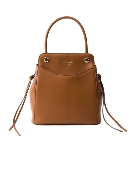 Prada Brown Carry Mini Leather Handbag