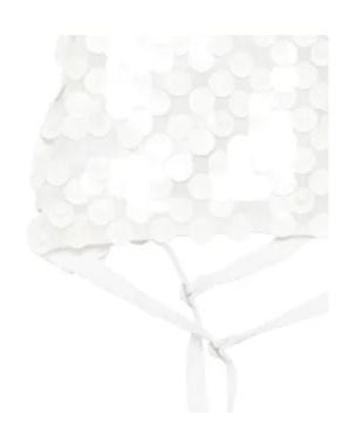 P.A.R.O.S.H. White Sequined Halter Top