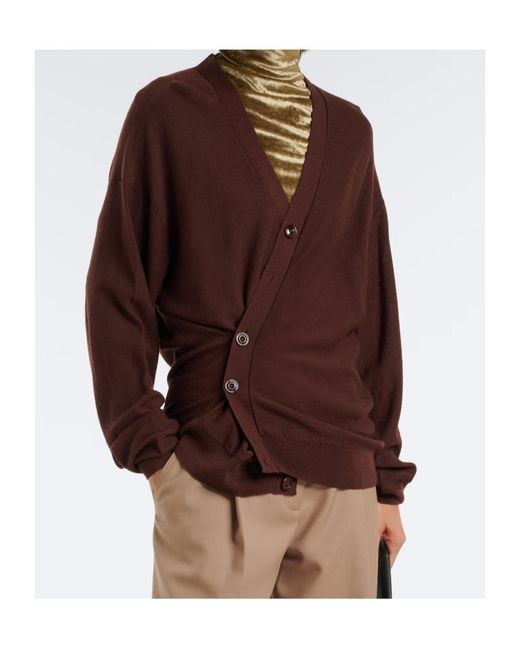 Lemaire Brown Wool-Blend Cardigan