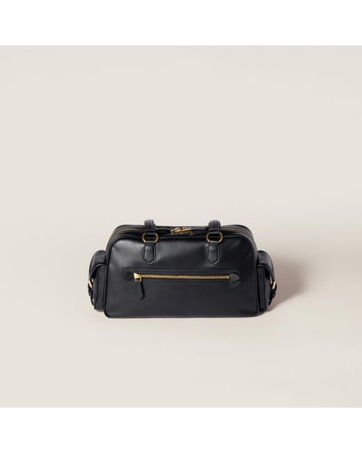 Miu Miu Black Pocket Nappa Leather Top-Handle Bag