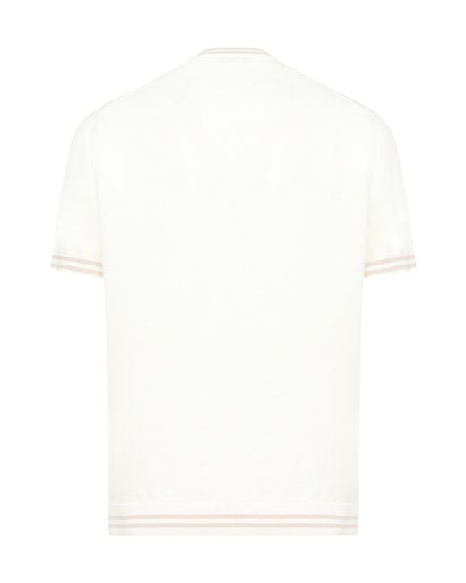 Eleventy White Crew Neck Short-Sleeved Sweater for men