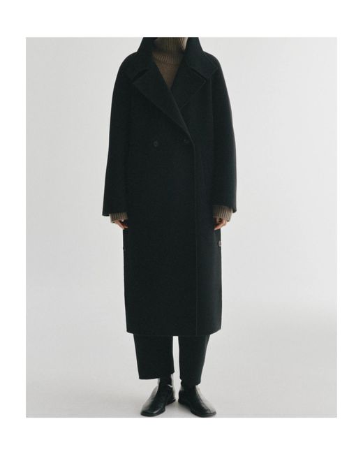 Lisa Yang Black Doublé Button Coat