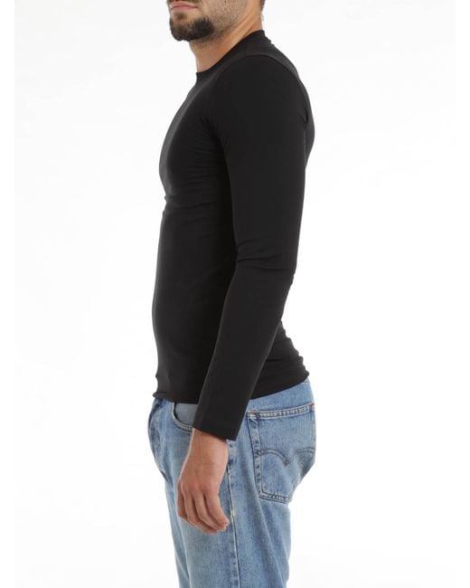 Armani Jeans Black Round Collar And Long-Sleeved T-Shirt for men
