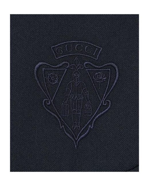 Gucci Blue Logo Embroidered Single-Breasted Jacket for men
