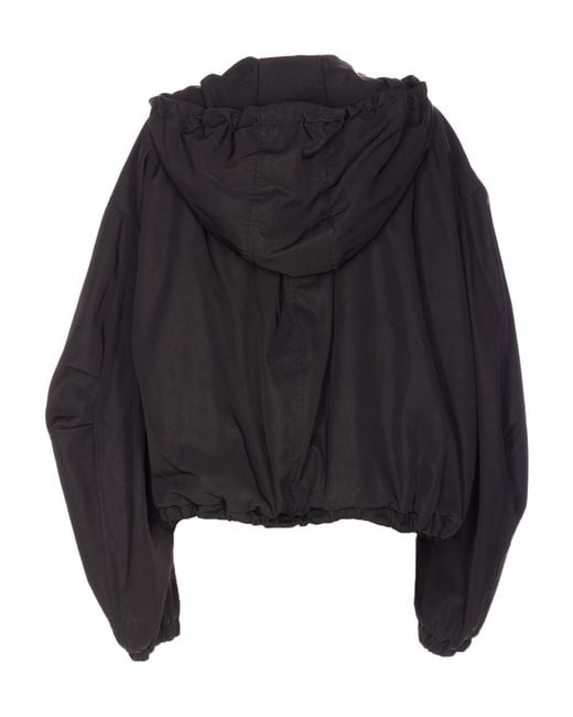 The Attico Black The Zip-Up Hooded Jacket