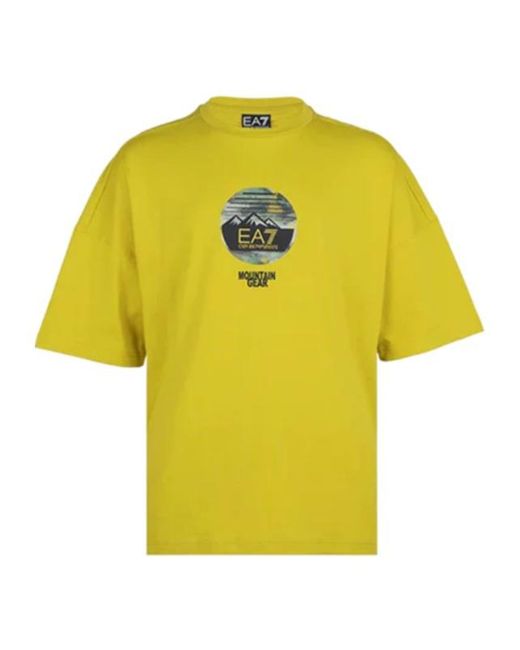 Emporio Armani Yellow Short-Sleeved T-Shirt for men