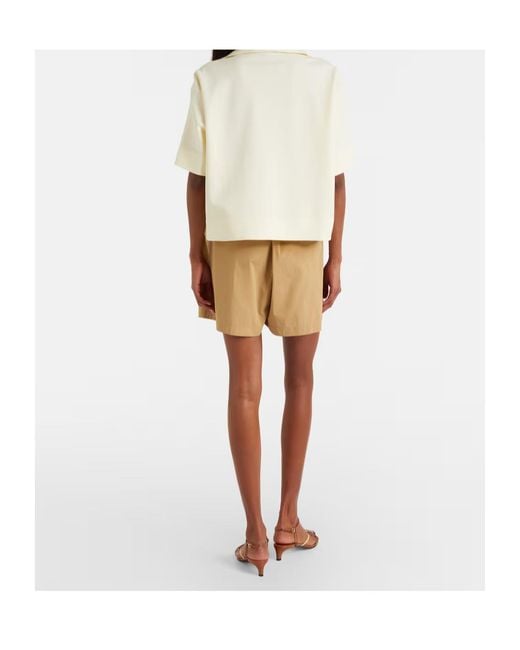 Jil Sander Natural Cotton Poplin Shorts
