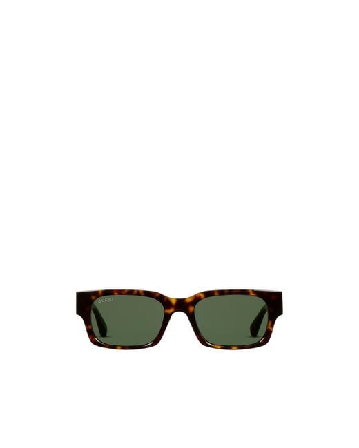 Gucci Green Rectangular Frame Sunglasses for men
