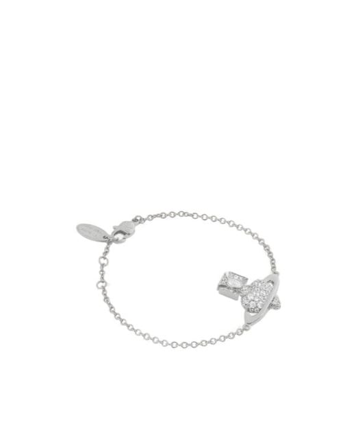 Vivienne Westwood White Orb Embellished Bracelet