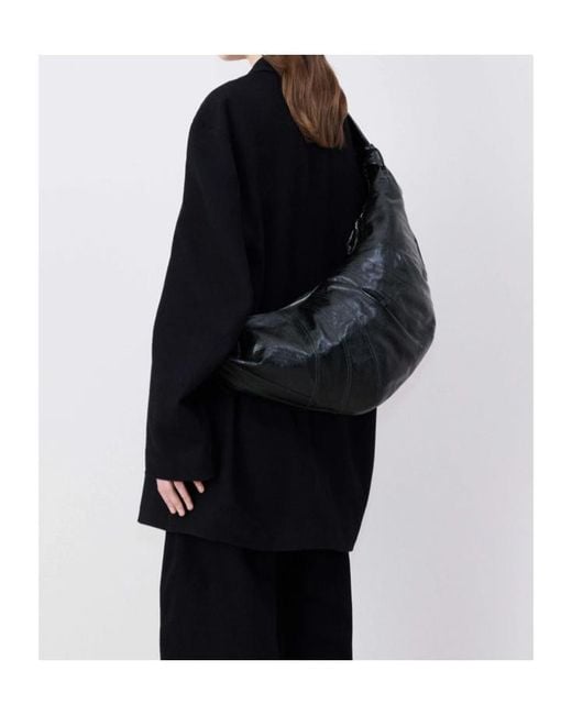 Lemaire Black Large Croissant Leather Bag