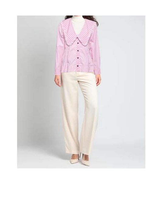 Ganni Pink Patterned Shirts Blouses
