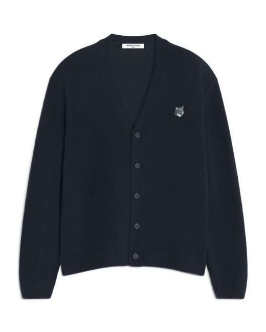 Maison Kitsuné Blue Maison Kitsuné Fox Head Comfort Cardigan for men