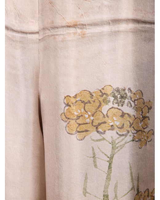 Pierre Louis Mascia Pink Wide-Leg Floral Print Pants