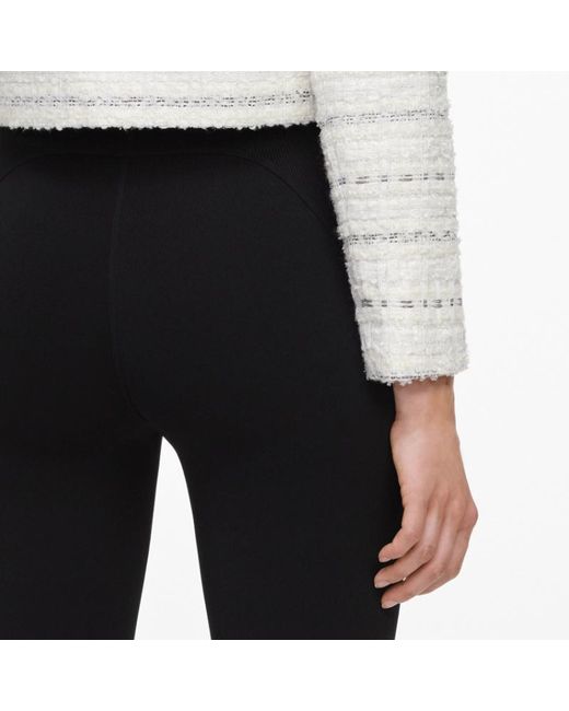 Self-Portrait Black Knit Stirrup Leggings