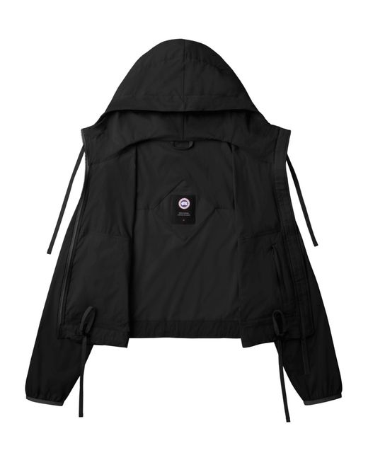 Canada Goose Black Kaslo Zip-Up Cropped Windbreaker