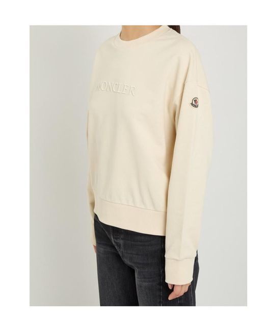 Moncler Natural Logo-Appliquéd Cotton Sweatshirt