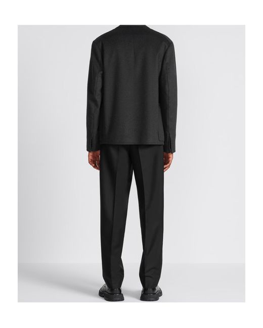 Dior Black Homme Pleat Detailed Straight Leg Trousers for men