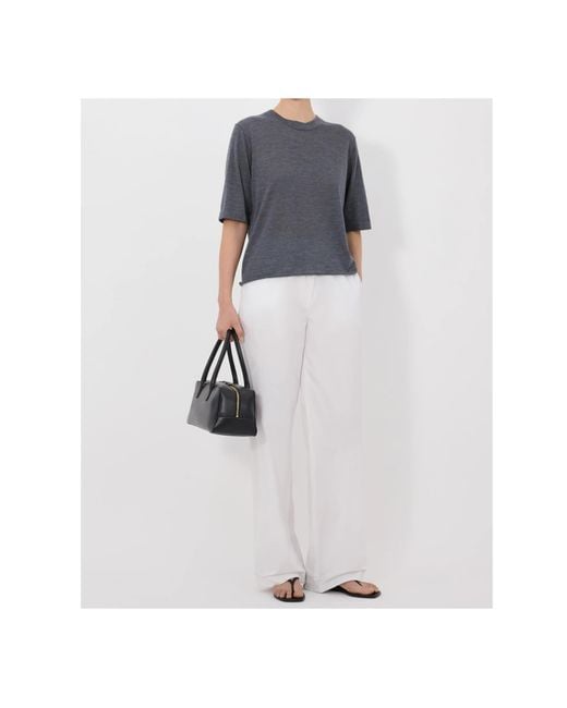 Loulou de Saison Gray Nala 01 Boxy Short Sleeve Top
