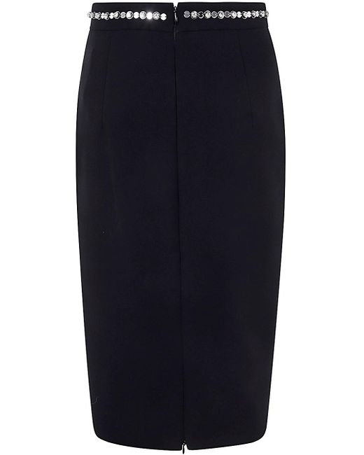 N°21 Black High Waist Embellished Midi Skirt