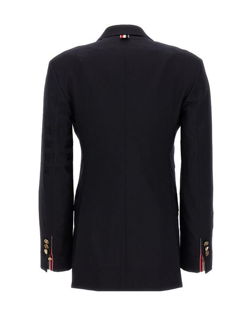 Thom Browne Blue 4-Bar Single Breasted Blazer