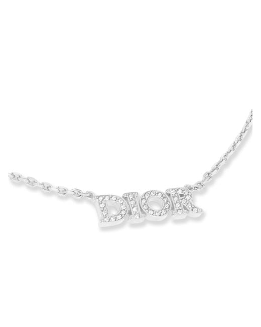 Dior White Logo Necklace