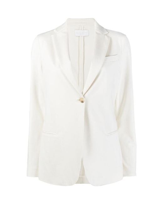 Fabiana Filippi White Single Breasted Bead Embellished Blazer