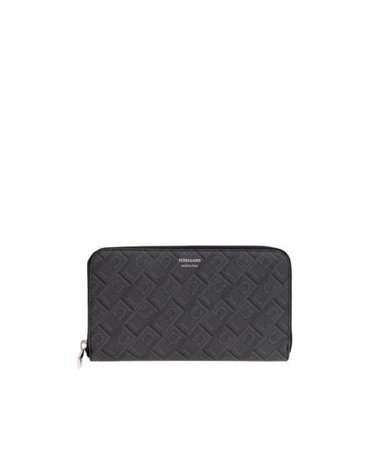 Ferragamo Gray Ferragamo Monogram Logo Printed Wallet for men