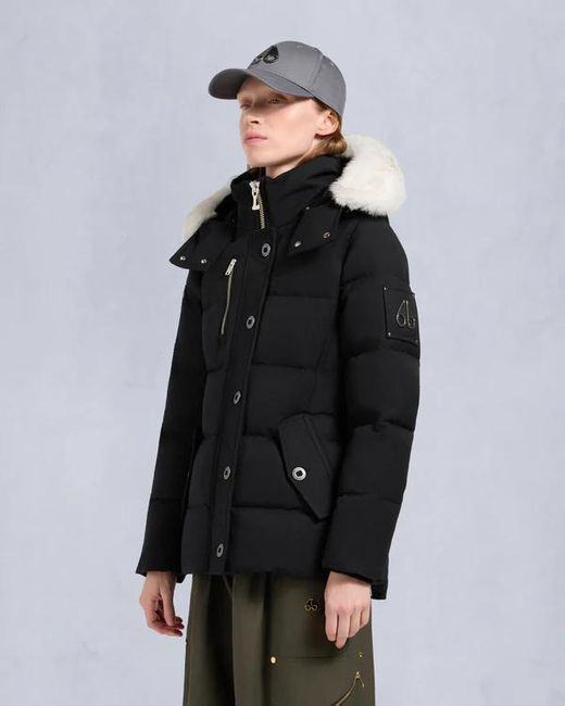 Moose Knuckles Black Hooded Down Jacket