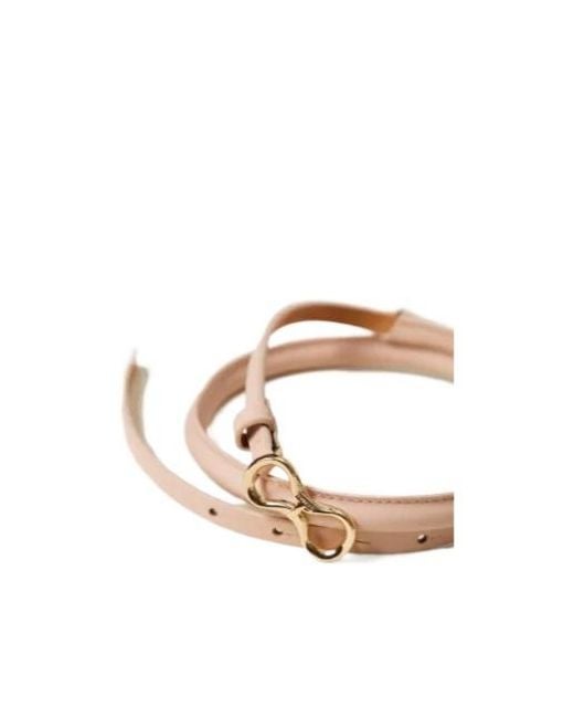 Twinset White Logo-Buckle Leather Belt