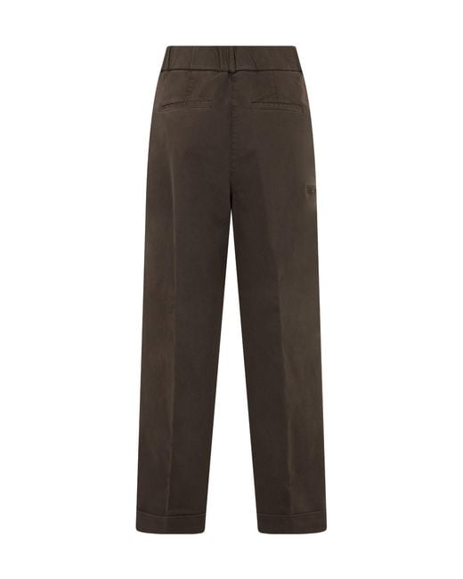 Peserico Brown High-Waisted Casual Pants