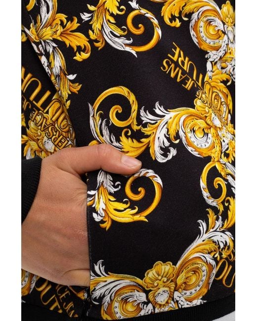 Versace Jeans Black Baroque Printed Casual Jacket
