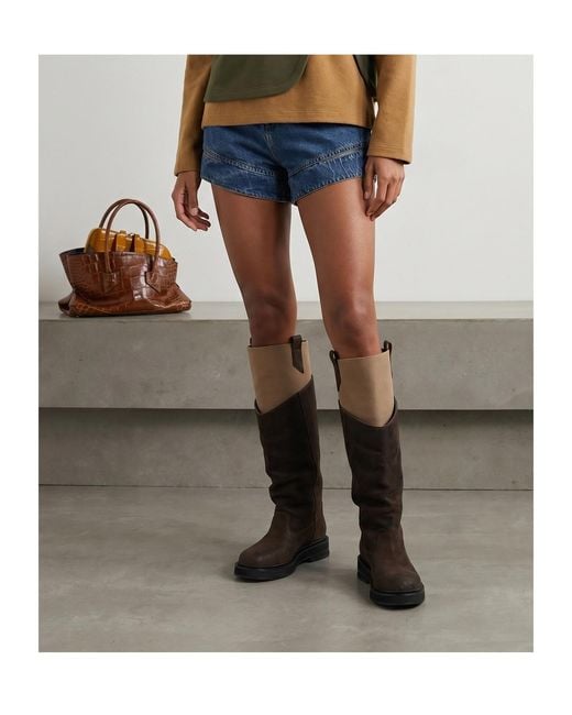 The Attico Blue The Cut-Out Denim Shorts