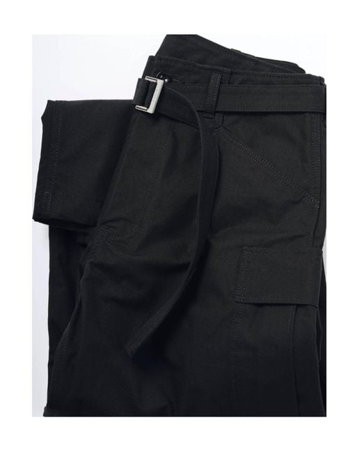 Sacai Black Rip Stop Pants for men