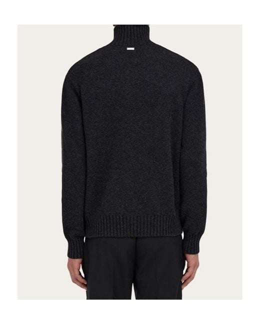 Ferragamo Blue Ferragamo High Neck Pullover for men