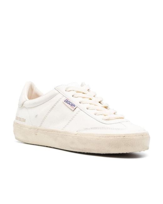 Golden Goose Deluxe Brand White Distressed-Effect Low-Top Sneakers