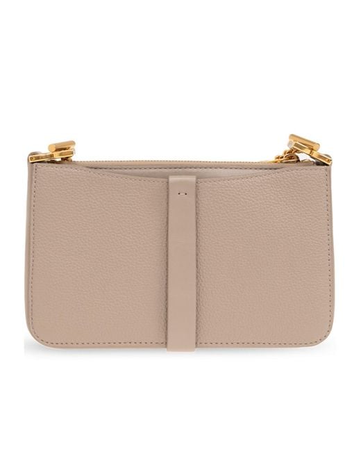Chloé Natural Marcie Leather Shoulder Bag