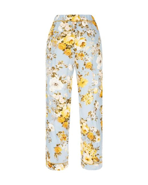 Jucca White Floral Straight-Leg Pants