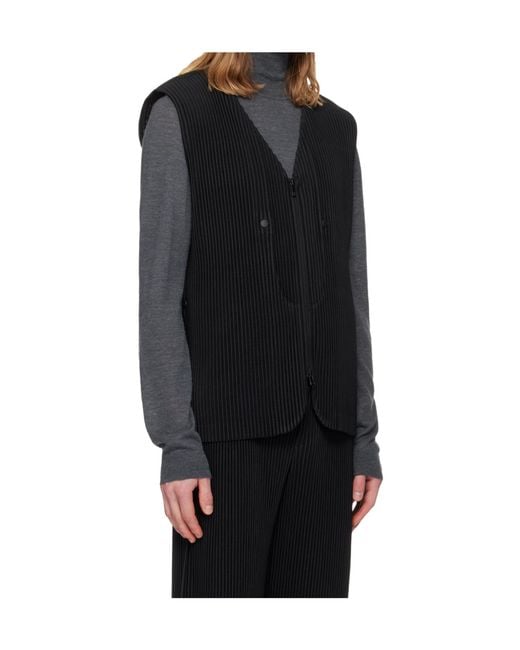 Homme Plissé Issey Miyake Black Homme Plissé Issey Miyake Quarry Vest for men