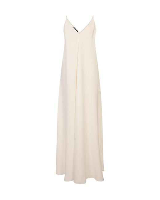 Gianluca Capannolo White V-Neck Strap Maxi Dress