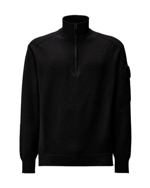 C P Company Black Half-Zip Knitwear for men