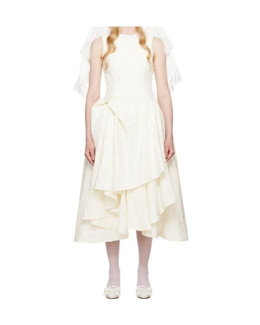 ShuShu/Tong Natural Shushu/Tong Ssense Bridal Irregular Hem Dress