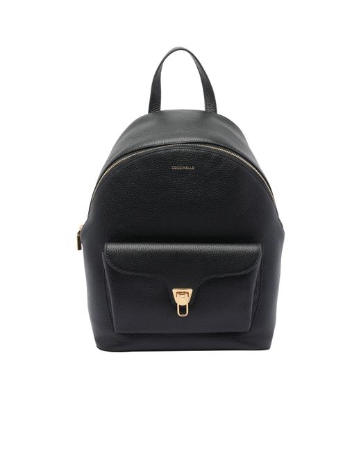 Coccinelle Black Logo Printed Backpack
